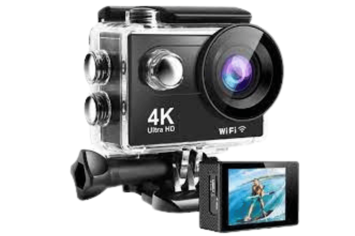 Ausek AT-Q44CR 4K Action Camera with 170-Degree Wide Angle Lens, WiFi Connectivity, and Waterproof Design