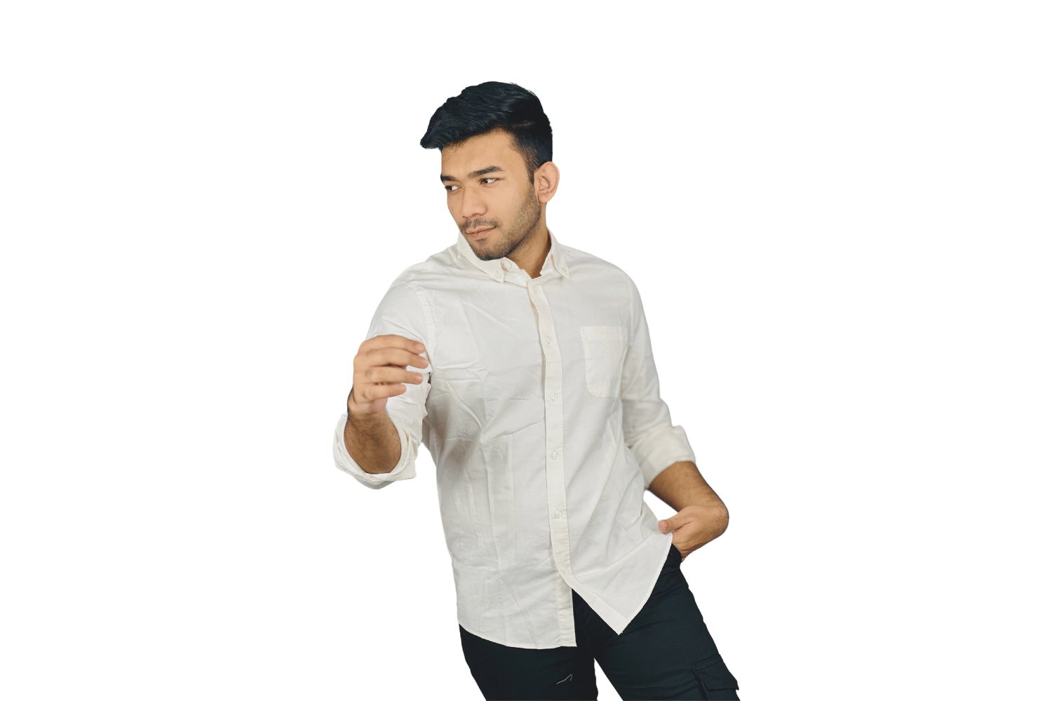 Introducing the Full Sleeve Shirt - your ultimate summer companion in crisp white!