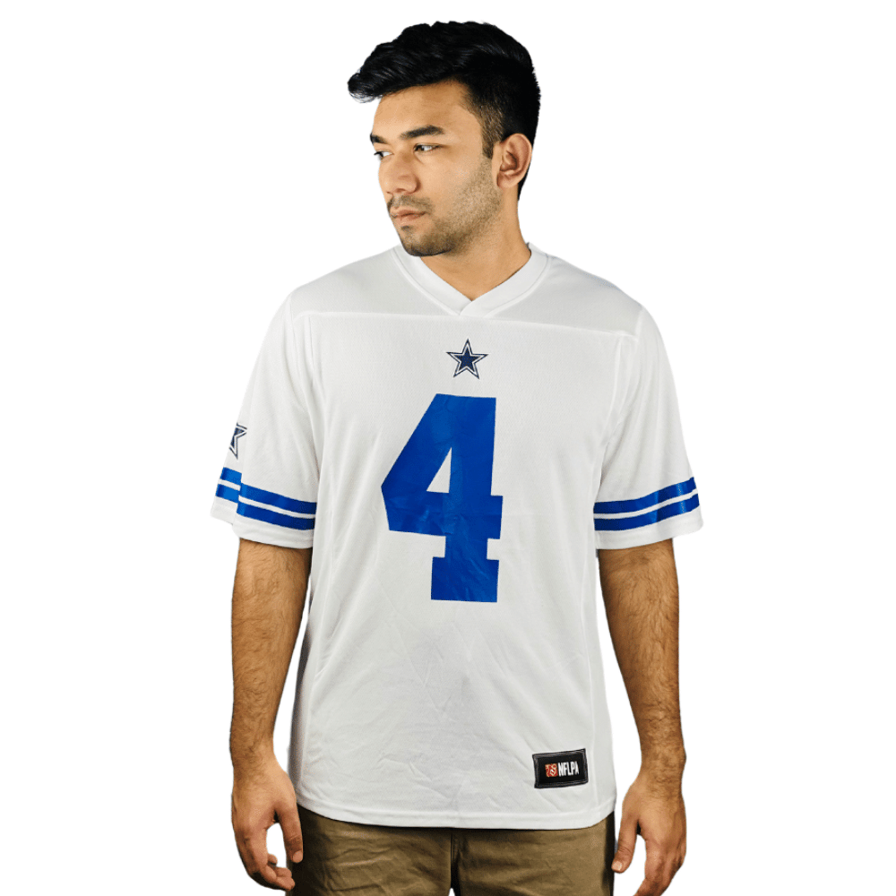 NFL White and Blue Printed Mesh Jersey