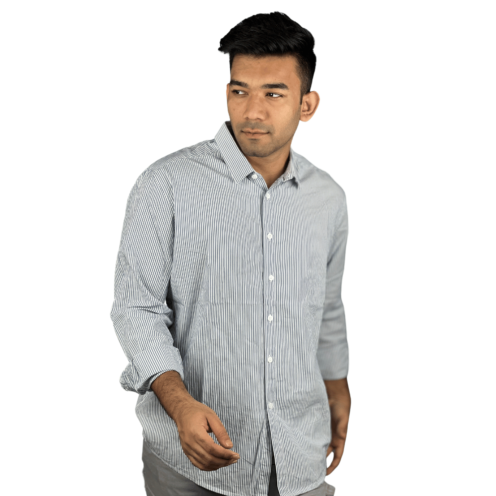 White Sky Check Elegance: Premium Full Sleeve Shirt - Exclusively on Stunner Mart
