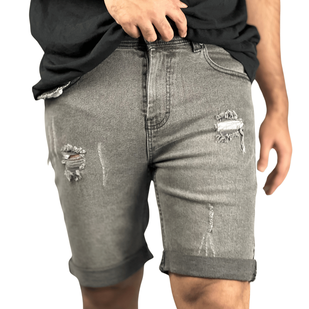 Stunner Mart Denim Shorts: Washed Grey - for Comfortable Contemporary Style