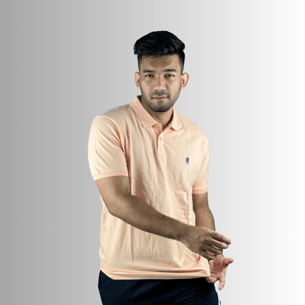 Light orange Cotton Polo T-Shirt