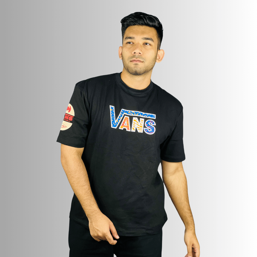 Black Midnight Artistry: Exclusive Dual-Side Print Drop Shoulder T-Shirt, Hand-Side Printed - Stunner Mart Exclusivity