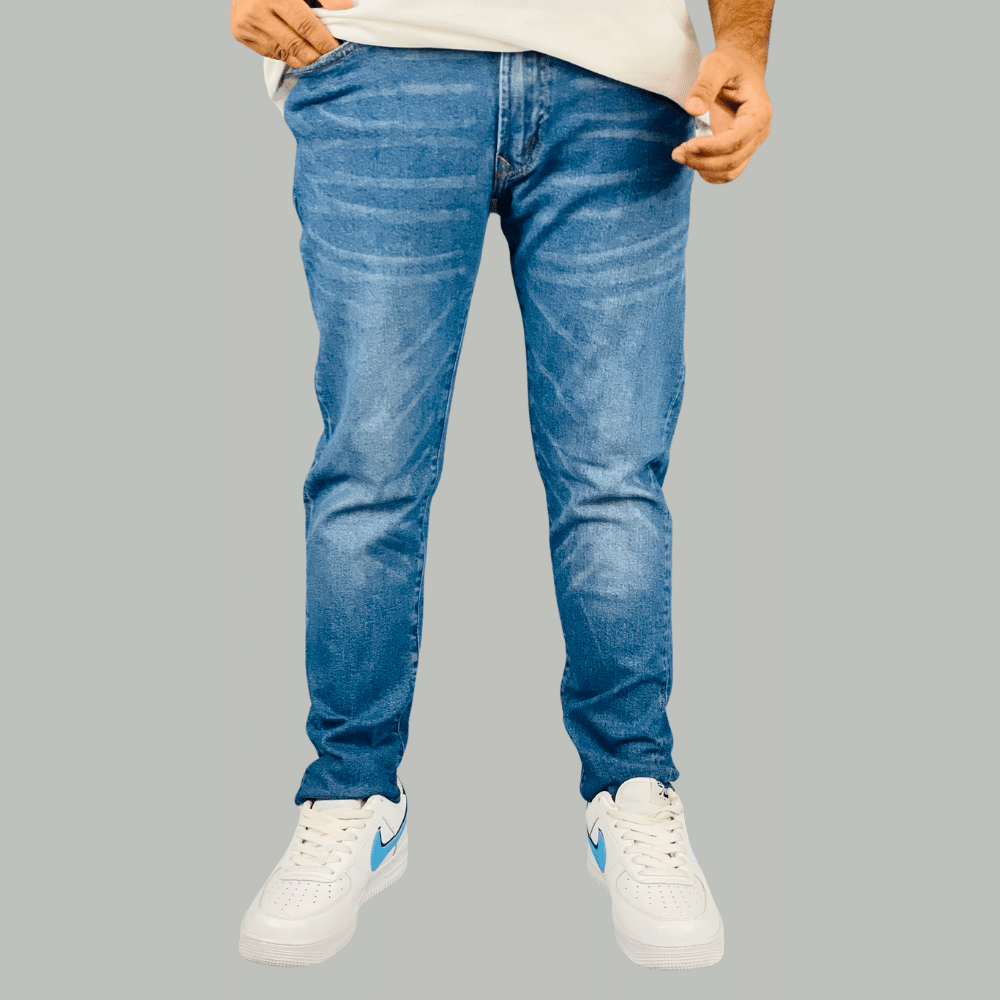 Skybound Comfort: Stunner Mart's Exclusively Exported Light Blue Denim Pant