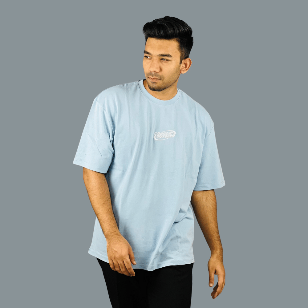 Sky Blue Serenity: Exclusive Drop Shoulder T-Shirt at Stunner Mart