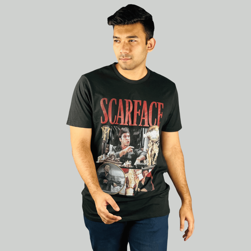 Scarface Signature: Gun Black Cotton Elegance | Stunner Mart's Exclusive Export