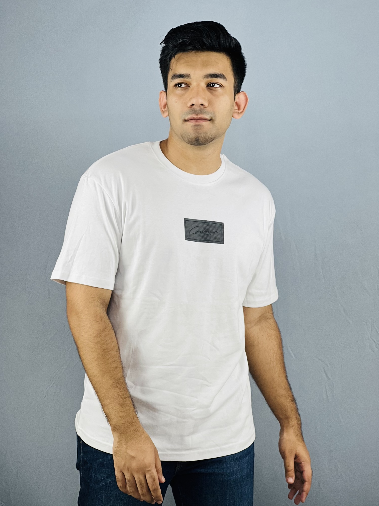 Minimalist White Drop Shoulder T shirt