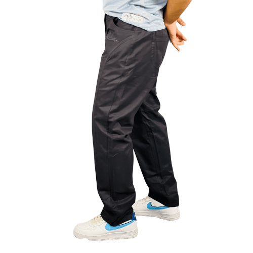 "Urban Essentials: Black Regular Fit Cargo Pants"