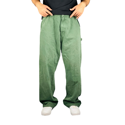 Olive Green Baggy Cargo Pants - Style and Utility Combined"