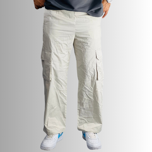 Men's 6-Pocket Baggy Cargo Pants - Off-White
