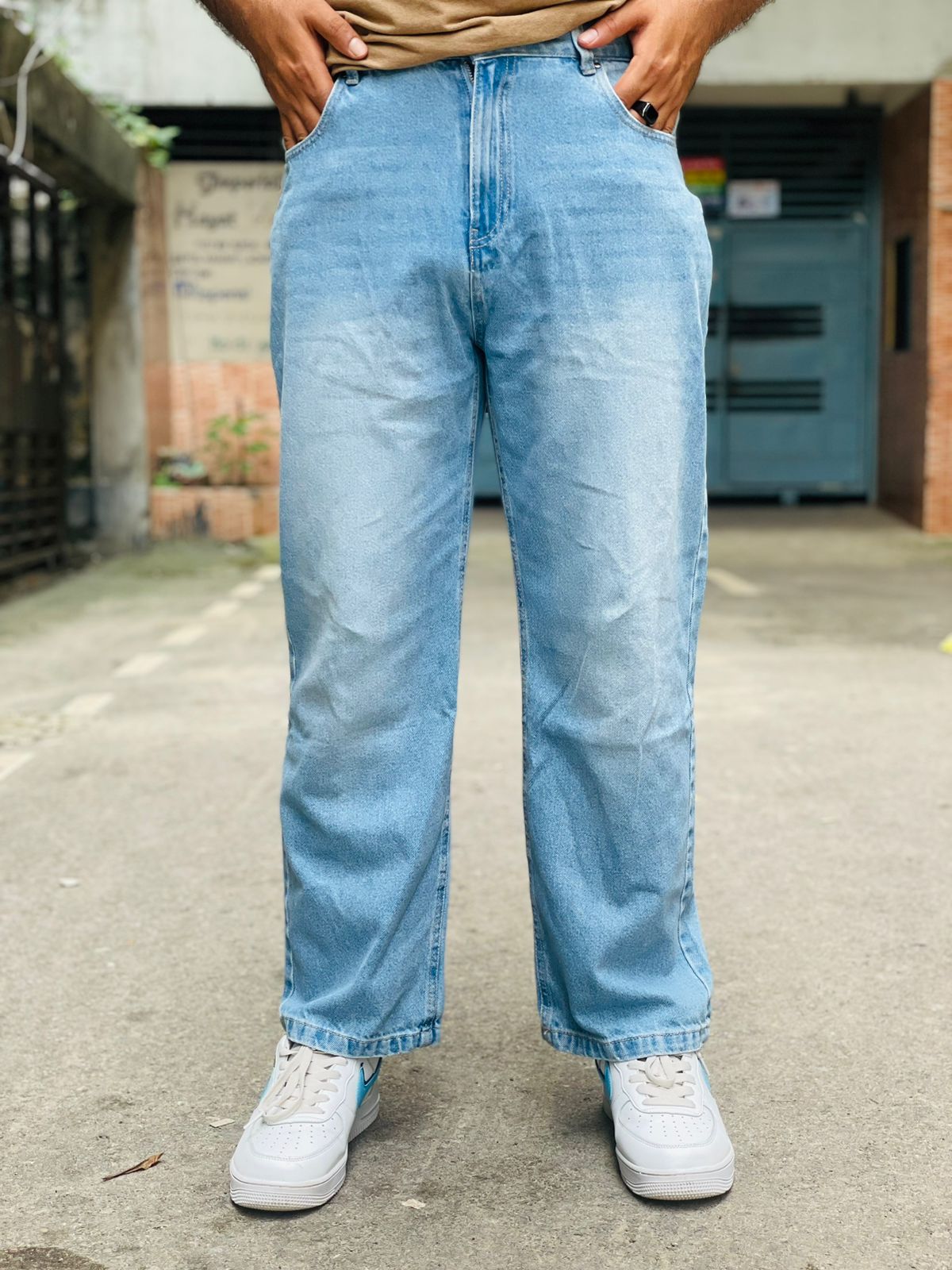 Authentic Trendy Baggy pant light blue color