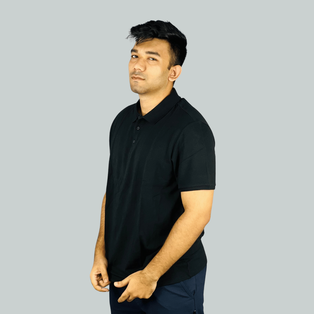 Elevate your wardrobe with the Exclusive Black Polo T-Shirt