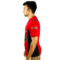 StunnerMart Red Black Premium Jersey: Unleash Fan Style with Golden Rubber Print. Limited Edition