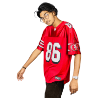 StunnerMart Premium Glossy Red Fan Jersey: Elevate Your Style with High-Quality Comfort. Limited Edition