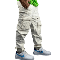 Stunner Mart FlexiChic Cargo Jogger: Crisp White Elegance