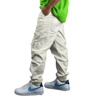 Stunner Mart FlexiChic Cargo Jogger: Crisp White Elegance