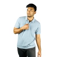 Sky Blue Comfort Zip Polo - Stunner Mart Exclusively Exported"