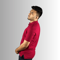 New Authentic Red Cotton Polo T-Shirt