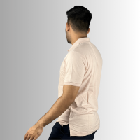 Men's Collar-Neck Regular Fit Polo T-Shirt - Light Peach