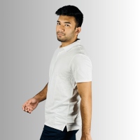 Classic Comfort: White Cotton Polo T-Shirt