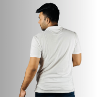 Classic Comfort: White Cotton Polo T-Shirt