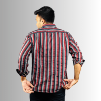 Stunner Mart Men's Full Sleeve Shirt: Black Maroon Ash Check