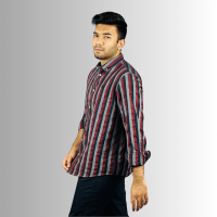 Stunner Mart Men's Full Sleeve Shirt: Black Maroon Ash Check