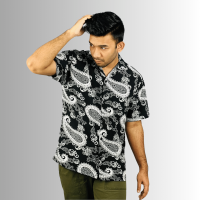 Stunner Mart Black Hawaiian Shirt: Printed Design