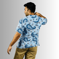 Sky Serenity: Island Breeze Half-Sleeve Shirt in Captivating Sky Blue