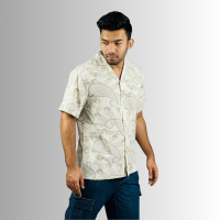 Coastal Cream: Island Breeze Half-Sleeve Shirt in Serene Cream