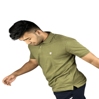 Scarlet Essence: Premium Olive Cotton Polo – Carefully Crafted in Bangladesh