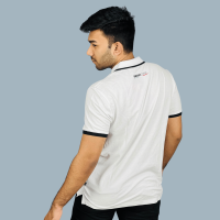 Stunner Mart Elegance: Arctic Breeze Polo - Crisp White with Striking Black Stripe