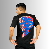 Black Midnight Artistry: Exclusive Dual-Side Print Drop Shoulder T-Shirt, Hand-Side Printed - Stunner Mart Exclusivity