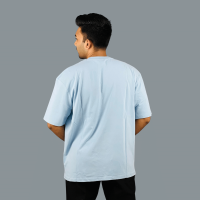 Sky Blue Serenity: Exclusive Drop Shoulder T-Shirt at Stunner Mart