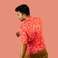 Hawai Orange Pink Mix Shirt: Vibrant Tropical Style at Its Best