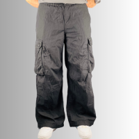Men's 6-Pocket Baggy Cargo Pants - Black