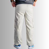 Men's 6-Pocket Baggy Cargo Pants - Off-White