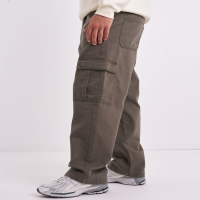 "Men's 6-Pocket Grey Baggy Denim Cargo Pants"