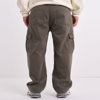 "Men's 6-Pocket Grey Baggy Denim Cargo Pants"