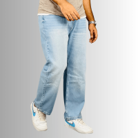 Light Blue Baggy Pants - Cotton & Spandex, Exclusive on StunnerMart