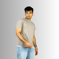 "Men's Deep Ash Slim Fit Cotton T-Shirt"