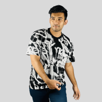 Stunner Mart Drop Shoulder T-Shirt: Black Elegance with Full DFT Printing