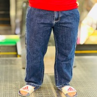 "Vintage Blue Denim Baggy Pants: Relaxed Fit for Casual Comfort"