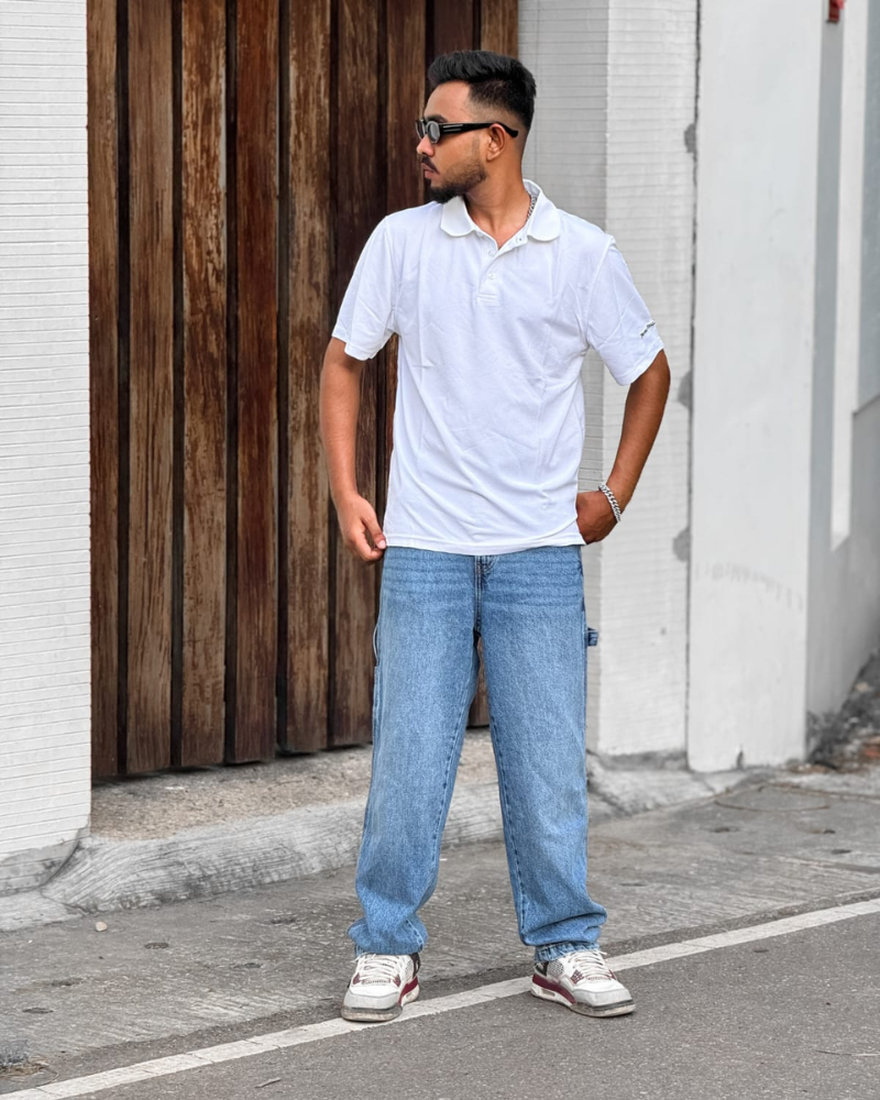 Lite Blue Baggy Cargo Pants