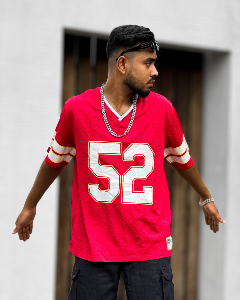 Premium Red NFL Jersey – Lightweight Mash Fabric