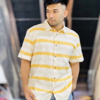 Stunner mart Half sleeve Shirt Cream and yellow color