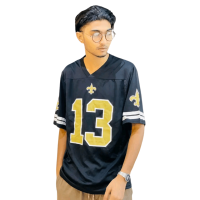 StunnerMart Premium Black Mesh NFL Fan Jersey: Elevate Your Game Day Style