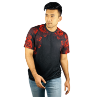 Romantic Roses Black Red Rose Print Tee - Exclusively on Stunner Mart