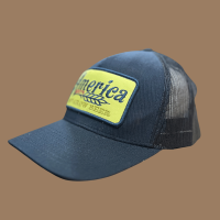 "America We Grow Beer Trucker Navy Blue Caps and Hats"
