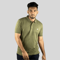 Scarlet Essence: Premium Olive Cotton Polo – Carefully Crafted in Bangladesh